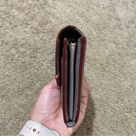 Paul Smith Highlight Stitch Long Wallet Gray Leather Card Coin Money Slots - Picture 4 of 14